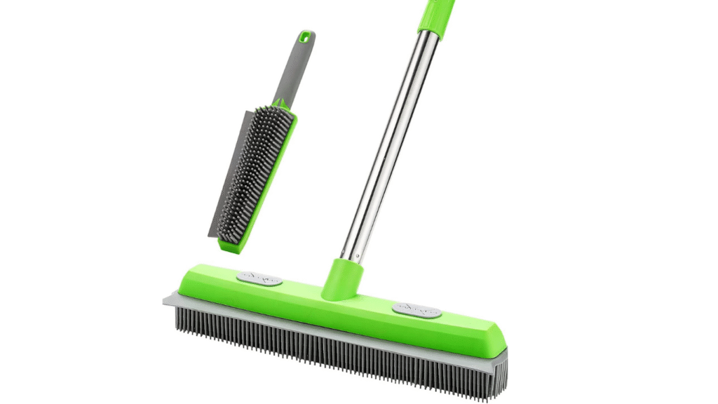 Broom with Squeegee for Carpet Pet Hair