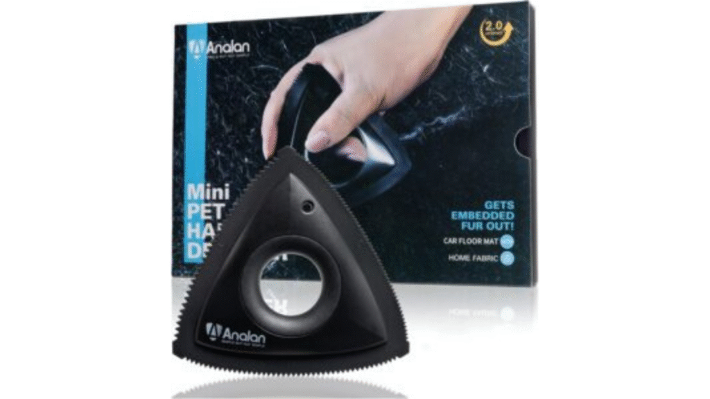 Dog hair remover tool cleaning car seat