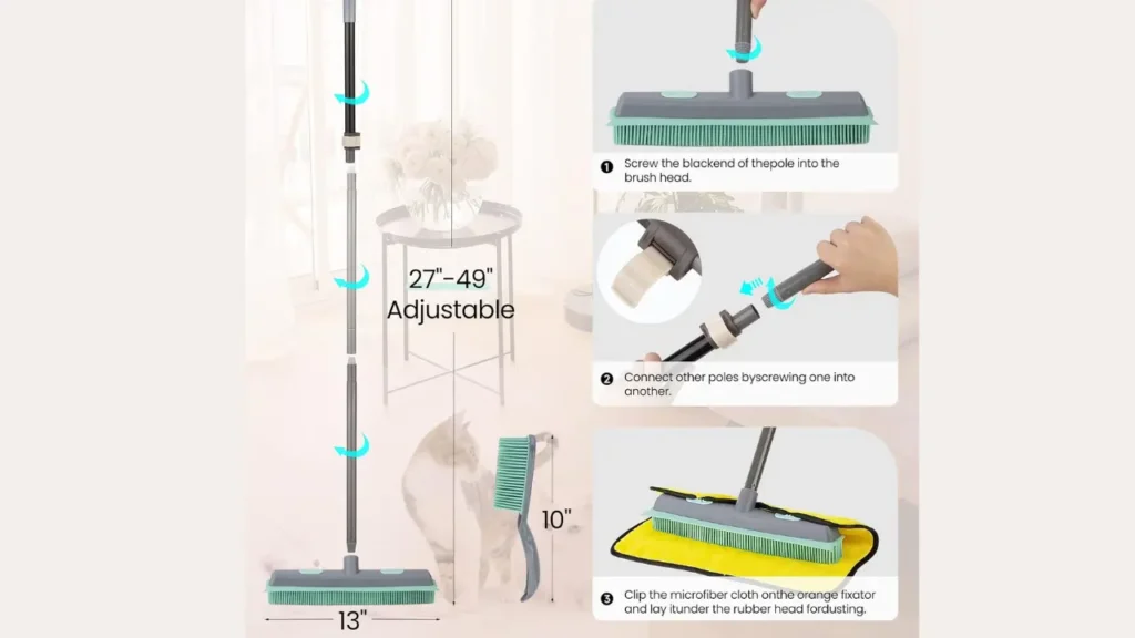 Showing benefits and use of Conliwell Rubber Broom
