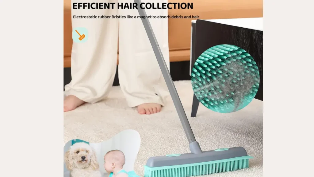 Showing practical use of 
Conliwell Rubber Broom