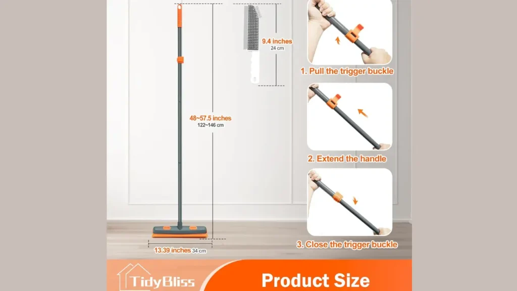 “Demonstration of TidyBliss Pet Broom removing embedded fur from stairs.”