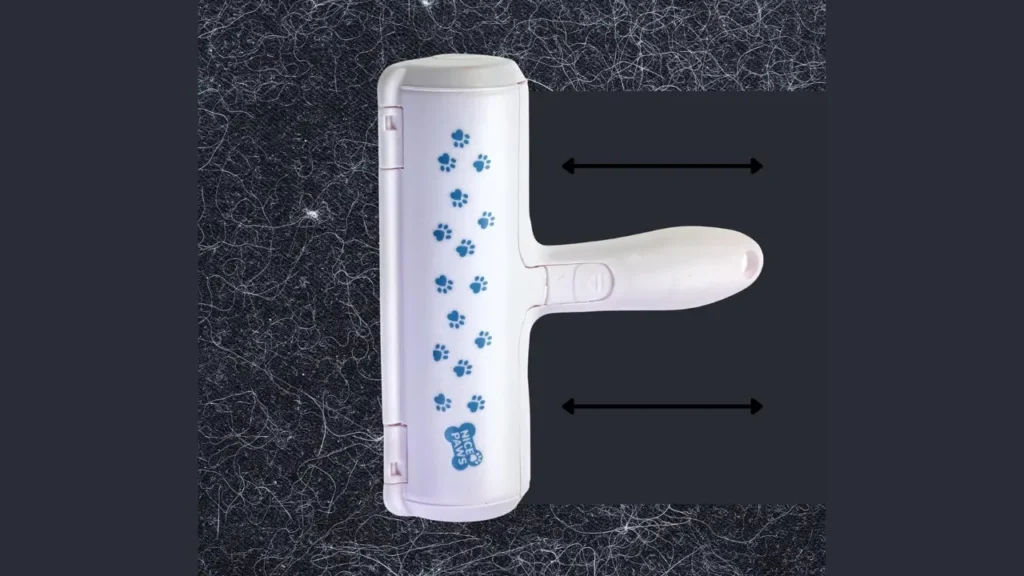 Pet Hair Removal Tool removing pet hair from carpet.